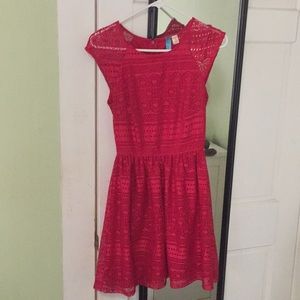 Francesca red lace dress